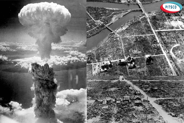 Hình ảnh bom nguyên tử rơi xuống Nagasaki